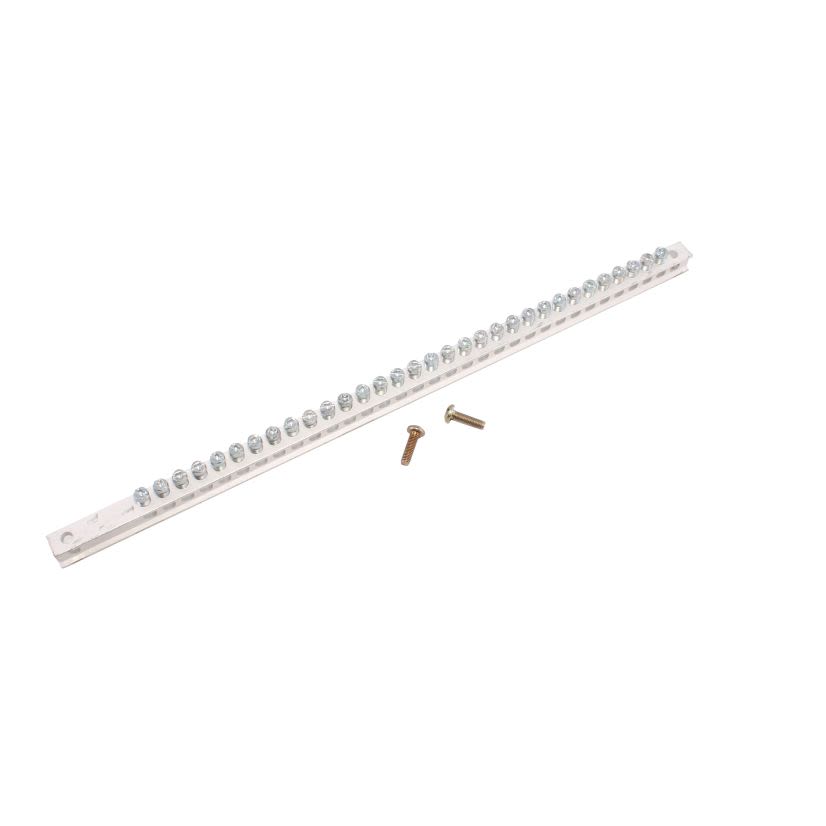 GE PowerMark Gold™ TGK32 32-Hole Equipment and Isolated Ground Bar Kit, 14-1/2 in L, 12 to 10/14 to 4 AWG Aluminum/Copper Conductor, For Use With PowerMark Gold™ and PowerMark Plus™ Loadcenter